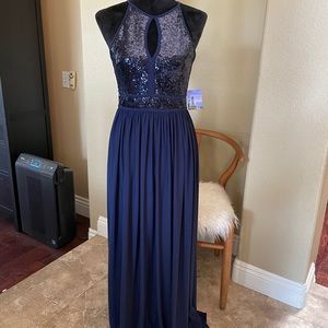 Navy blue evening dress